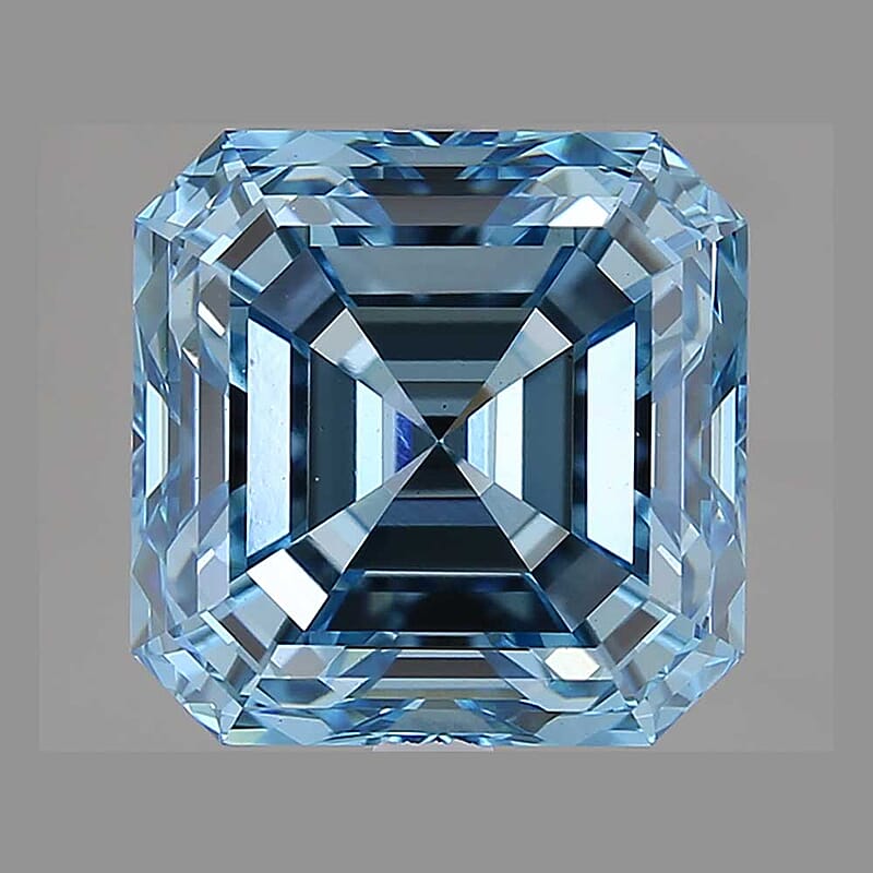 IGI Certified Luxuriant Lab Grown Blue Diamond (VS2) (Asscher) 1.00 ctw