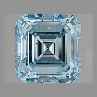 IGI Certified Luxuriant Lab Grown Blue Diamond (VS2) (Asscher) 1.00 ctw
