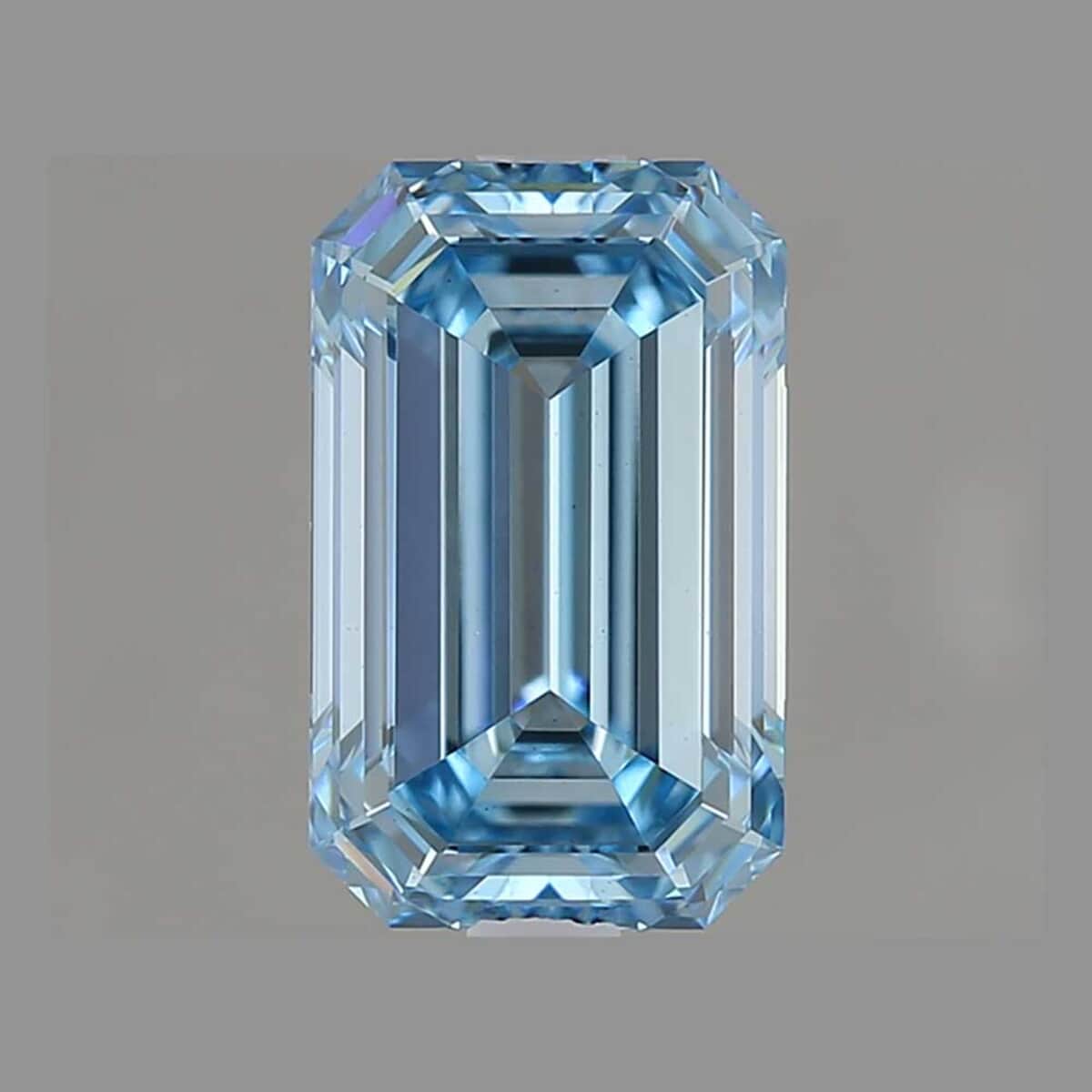 IGI Certified Luxuriant Lab Grown Blue Diamond (VS2) (Emerald) 4.00 ctw image number 0