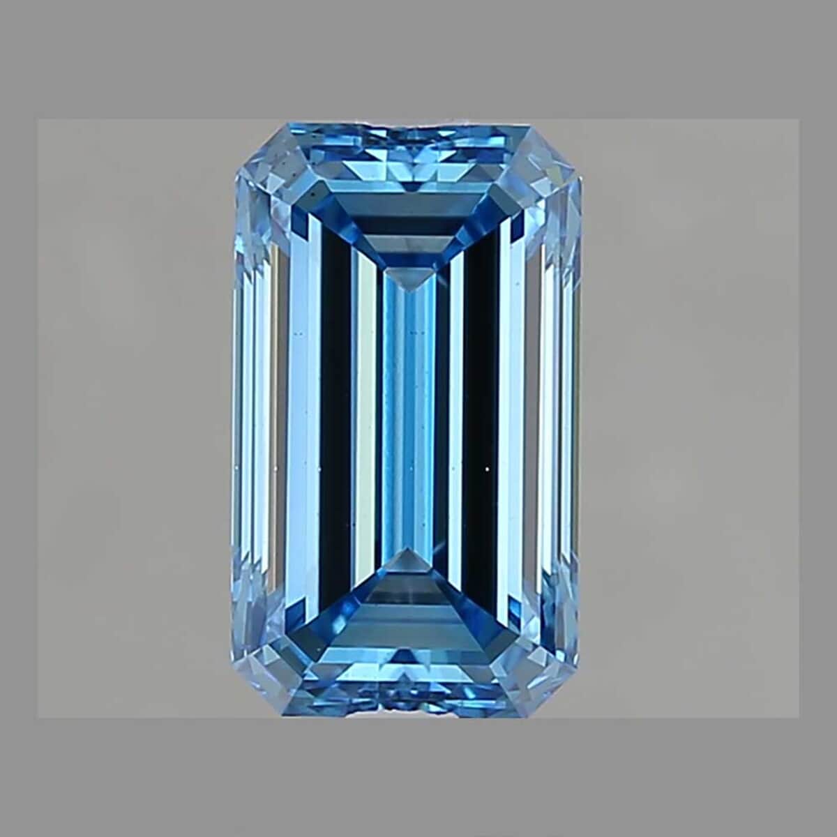 IGI Certified Luxuriant Lab Grown Blue Diamond (VS2) (Emerald) 4.00 ctw image number 1