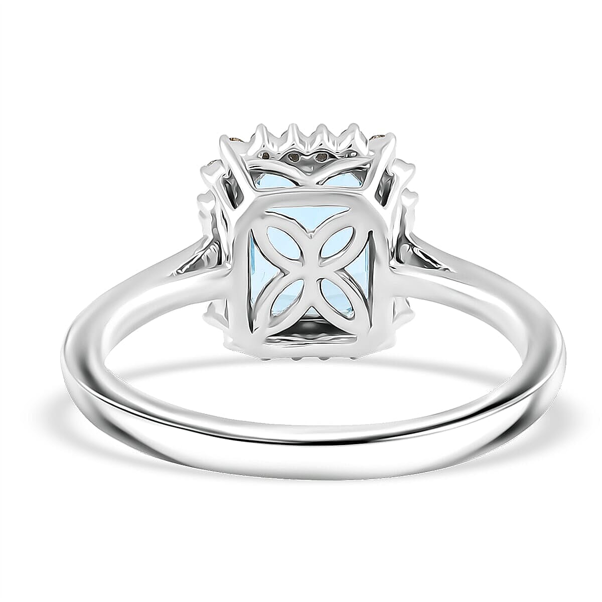 Certified & Appraised 14K White Gold AAA Santa Maria Aquamarine, Diamond (G-H, I2) (0.26 cts) Ring (Size 7.5) (4.20 g) 2.45 ctw image number 4