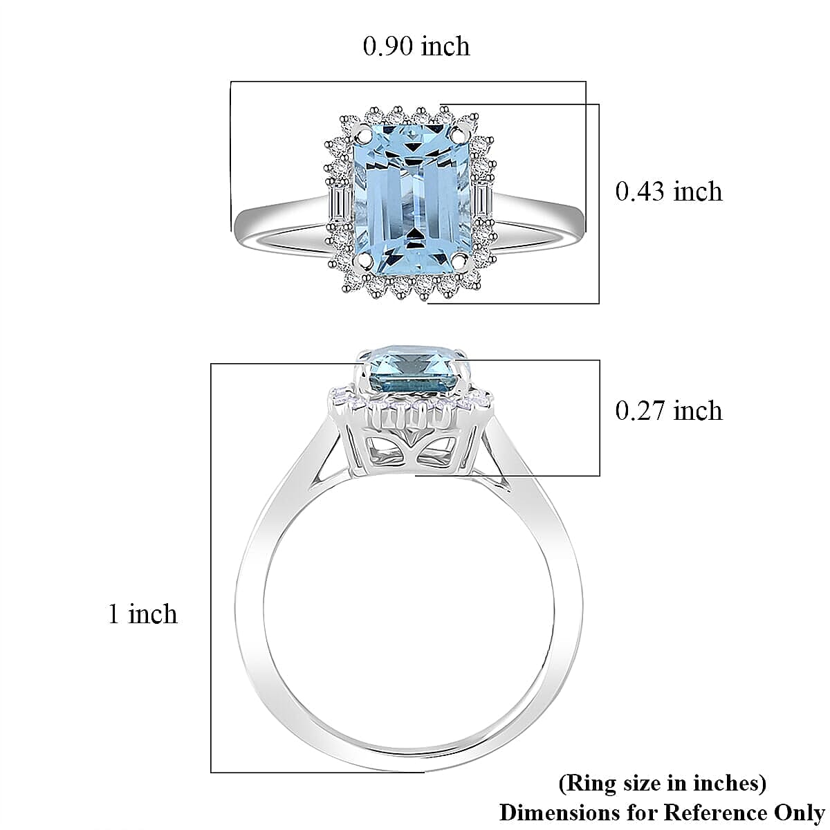 Certified & Appraised 14K White Gold AAA Santa Maria Aquamarine, Diamond (G-H, I2) (0.26 cts) Ring (Size 8.5) (4.20 g) 2.45 ctw image number 5