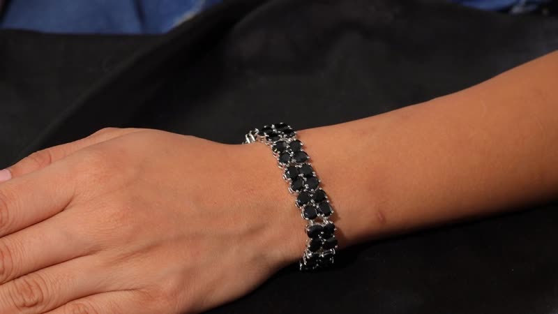 Ever True Thai Black Spinel 61.20 ctw Fancy Bracelet in Platinum Bond (7.25 In)