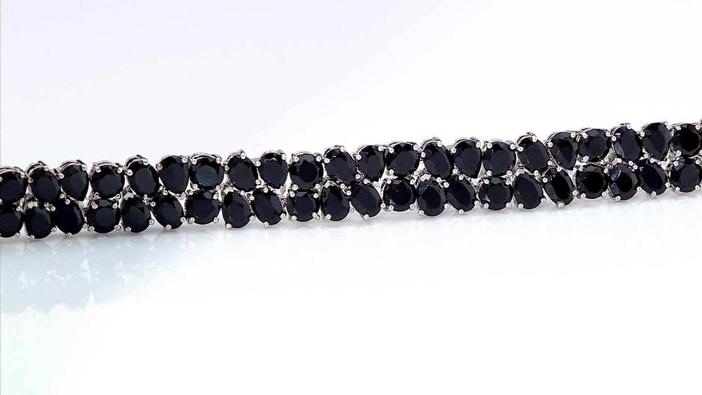 Ever True Thai Black Spinel 61.20 ctw Fancy Bracelet in Platinum Bond (7.25 In)