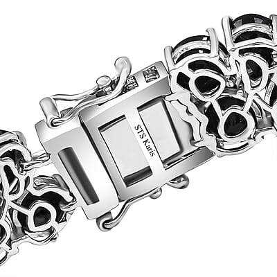 EverTrue Thai Black Spinel 61.20 ctw Fancy Bracelet in Platinum Bond (7.25 In)