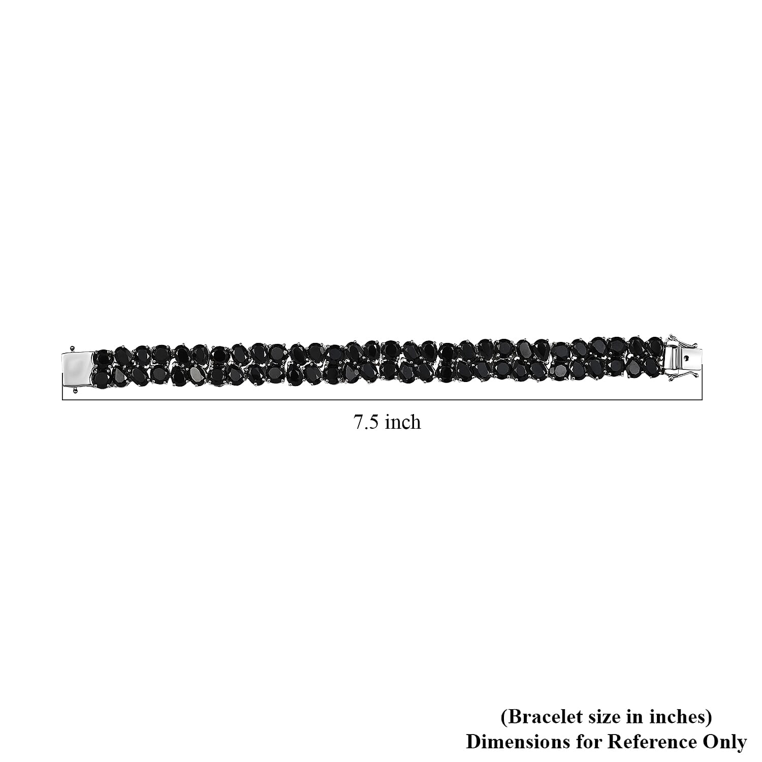 EverTrue Thai Black Spinel 61.20 ctw Fancy Bracelet in Platinum Bond (7.25 In)