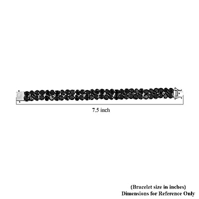 EverTrue Thai Black Spinel 61.20 ctw Fancy Bracelet in Platinum Bond (7.25 In)