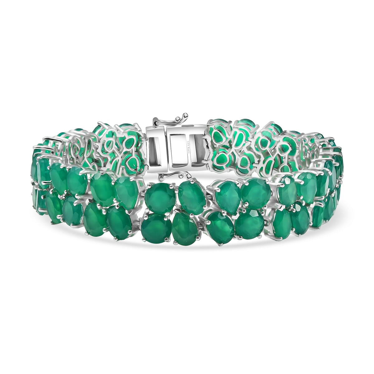 Ever True Green Onyx 45.60 ctw Bracelet in Platinum Bond (7.25 In) image number 0