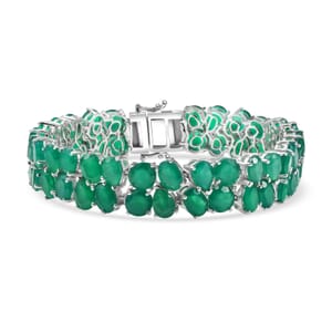 Ever True Green Onyx 45.60 ctw Bracelet in Platinum Bond (7.25 In)