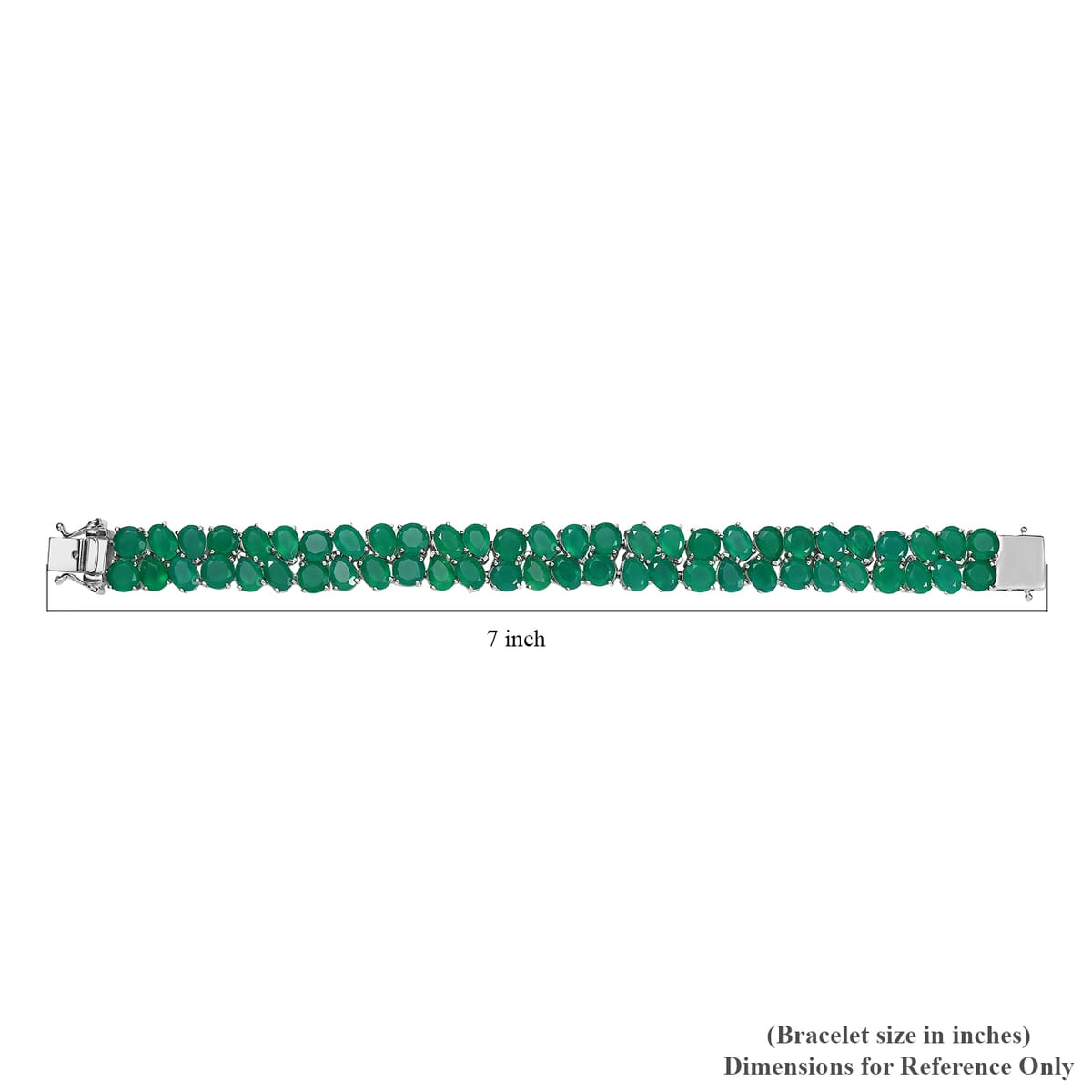 Ever True Green Onyx 45.60 ctw Bracelet in Platinum Bond (7.25 In) image number 4