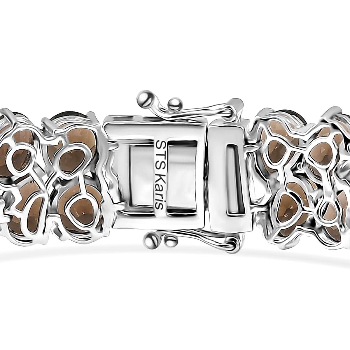 EverTrue Brazilian Smoky Quartz 44.50 ctw Bracelet Platinum Bond (7.25 In) image number 3