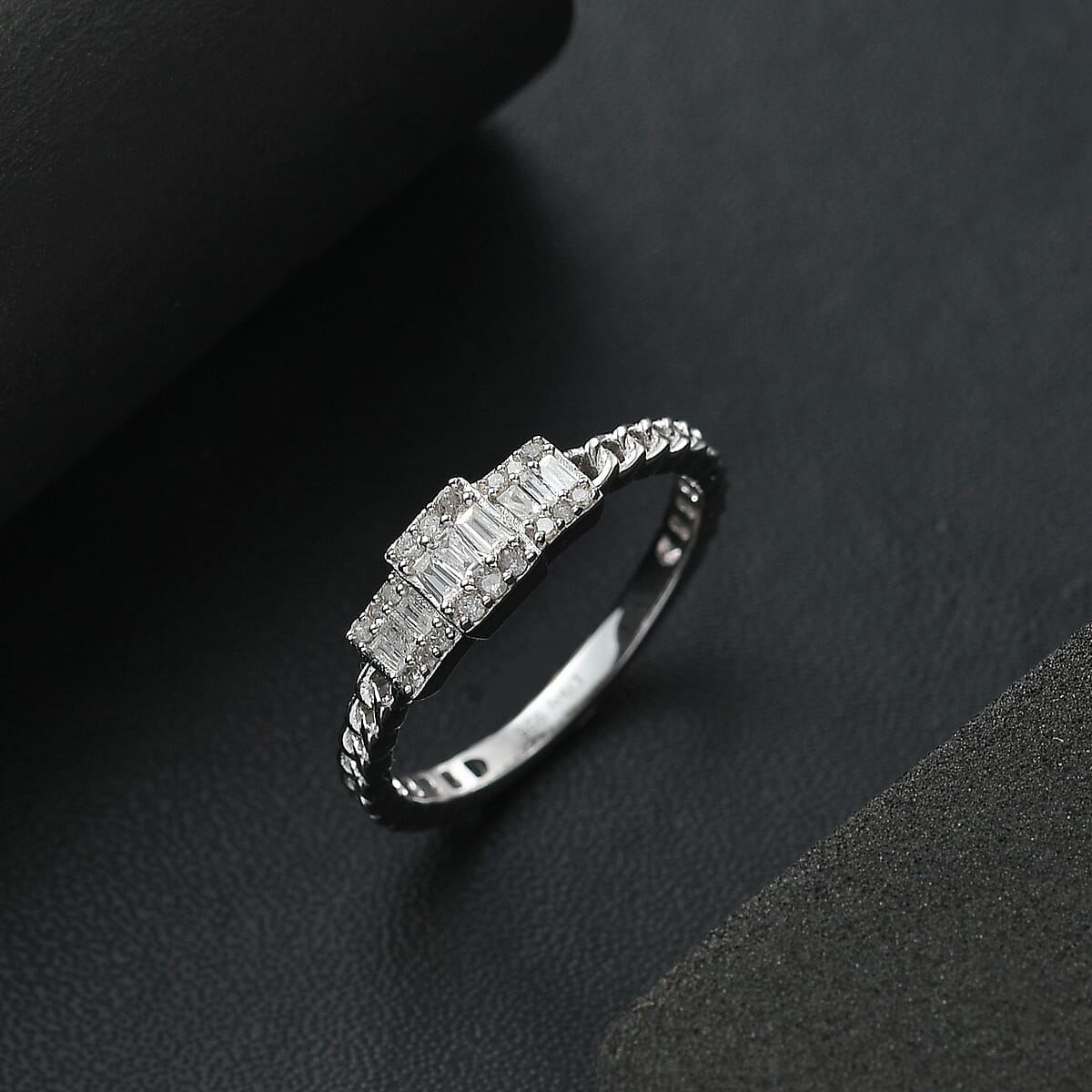D'Joy Diamond 0.25 ctw Ring in Rhodium Over Sterling Silver (Size 7.0)  image number 1