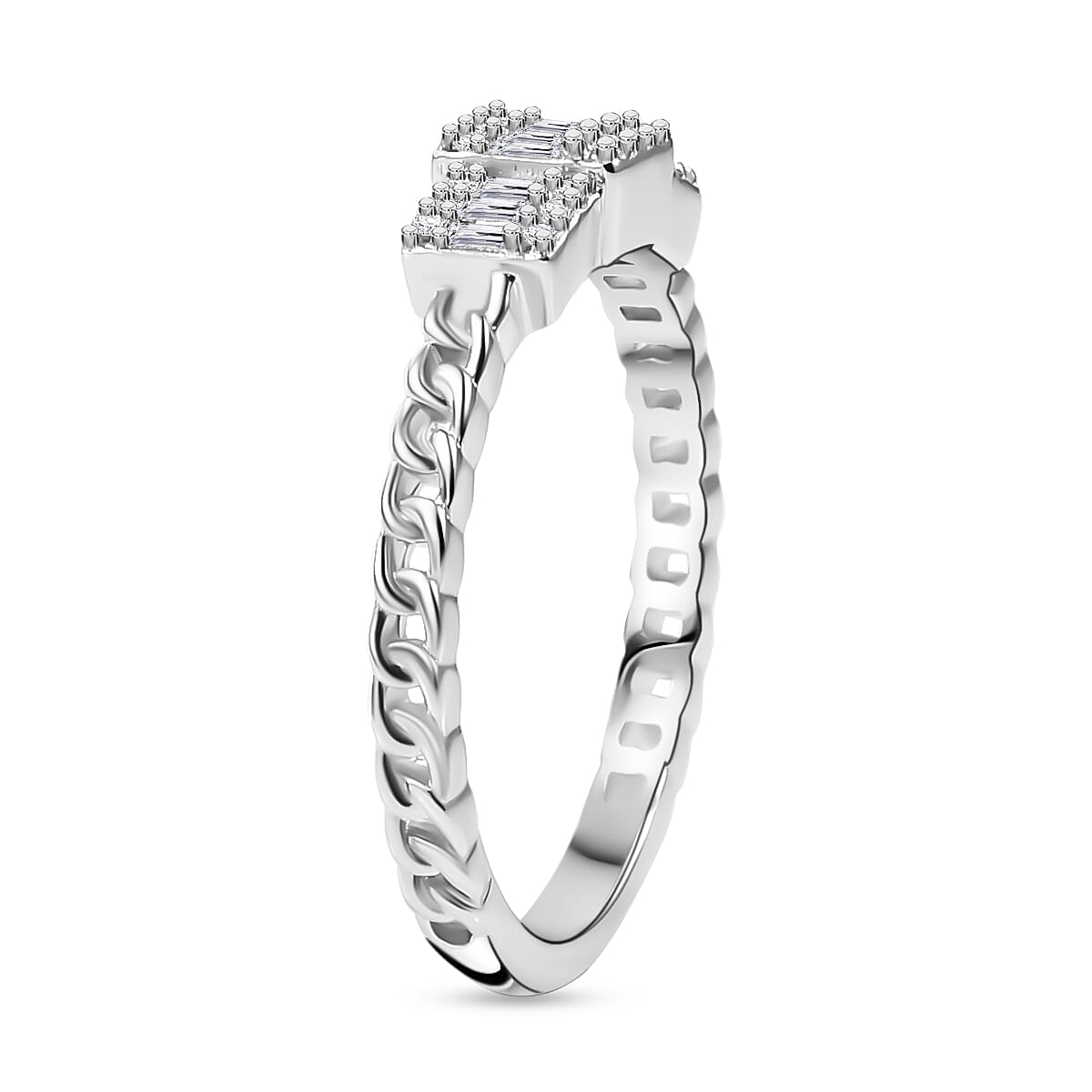 D'Joy Diamond 0.25 ctw Ring in Rhodium Over Sterling Silver (Size 7.0)  image number 3