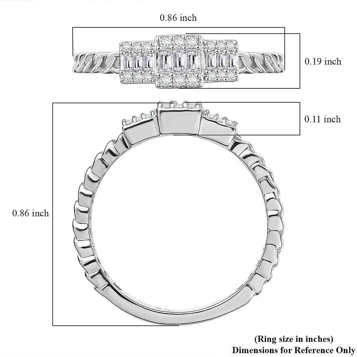 D'Joy Diamond 0.25 ctw Ring in Rhodium Over Sterling Silver (Size 7.0)  image number 5
