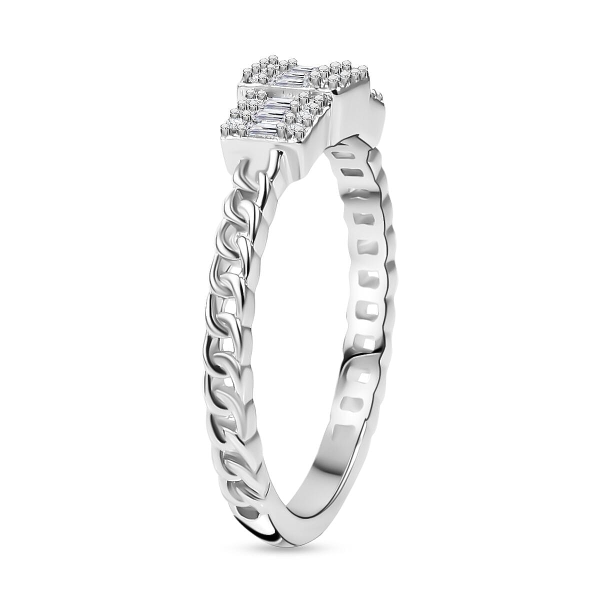 D'Joy Diamond 0.25 ctw Ring in Rhodium Over Sterling Silver (Size 8.0)  image number 3