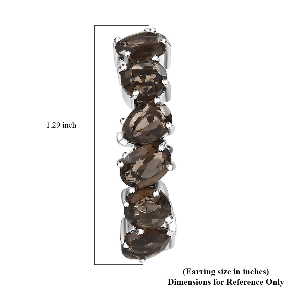 Ever True Brazilian Smoky Quartz 17.30 ctw Hoop Earring in Platinum Bond  image number 4