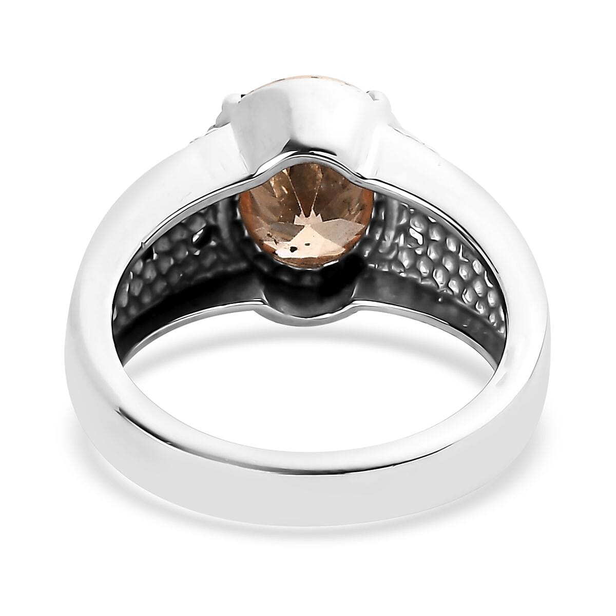 Simulated Champagne Color Diamond 4.50 ctw Ring in Stainless Steel (Size 6.0)  image number 4