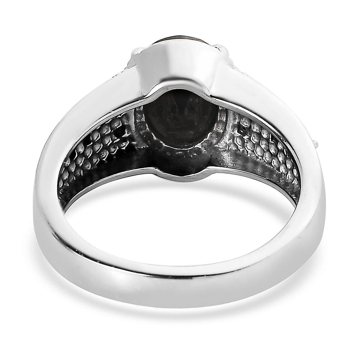 Simulated Black Diamond 4.80 ctw Ring in Stainless Steel (Size 7.0)  image number 4
