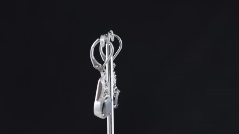 Simulated Blue Diamond Lever Back Earrings in Stainless Steel 6.90 ctw