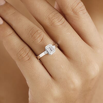 J Francis Swarovski Zirconia 2.48 ctw Ring in Rhodium Over Sterling Silver (Size 8.0)