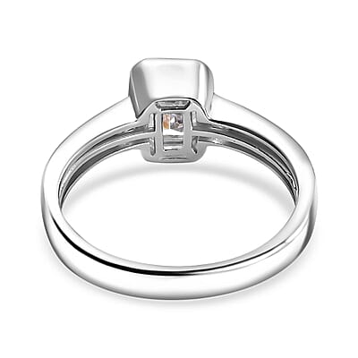 J Francis Swarovski Zirconia 2.48 ctw Ring in Rhodium Over Sterling Silver (Size 8.0)