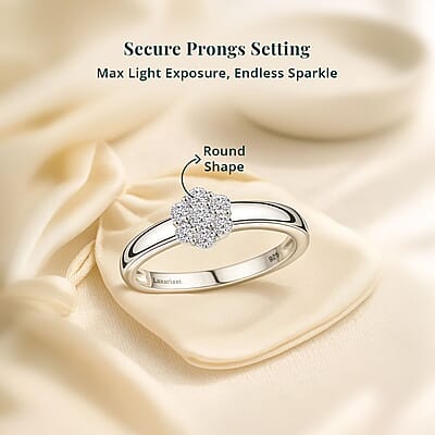 Luxuriant Lab Grown Diamond G-H SI 0.25 ctw Ring in Rhodium Over Sterling Silver (Size 10.0)