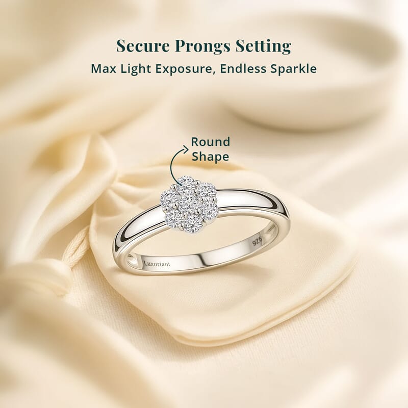 Luxuriant Lab Grown Diamond G-H SI 0.25 ctw Ring in Rhodium Over Sterling Silver (Size 10.0)