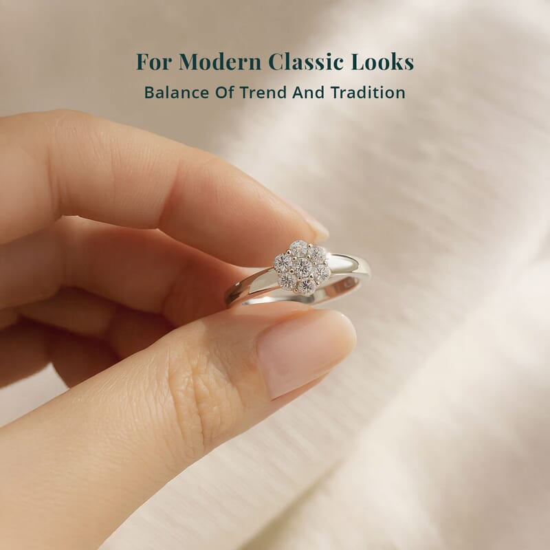 Luxuriant Lab Grown Diamond G-H SI 0.25 ctw Ring in Rhodium Over Sterling Silver (Size 10.0)