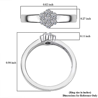 Luxuriant Lab Grown Diamond G-H SI 0.25 ctw Ring in Rhodium Over Sterling Silver (Size 10.0)