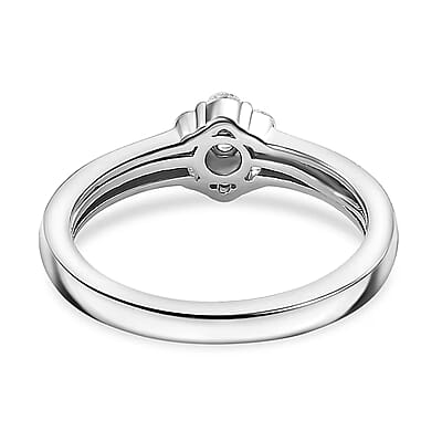 Luxuriant Lab Grown Diamond G-H SI 0.25 ctw Ring in Rhodium Over Sterling Silver (Size 10.0)