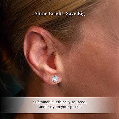 Luxuriant Lab Grown Diamond G SI 0.30 ctw Stud Earrings in Rhodium Over Sterling Silver
