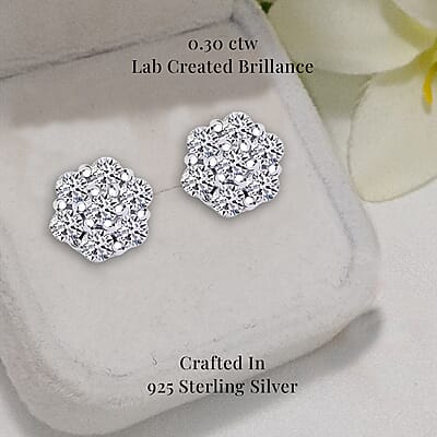 Luxuriant Lab Grown Diamond G SI 0.30 ctw Stud Earrings in Rhodium Over Sterling Silver