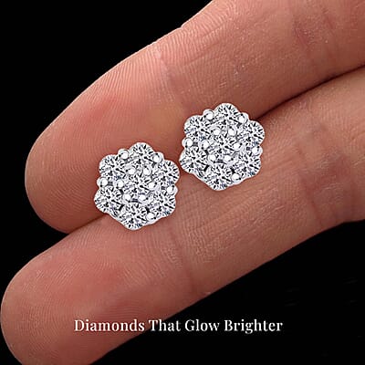 Luxuriant Lab Grown Diamond G SI 0.30 ctw Stud Earrings in Rhodium Over Sterling Silver