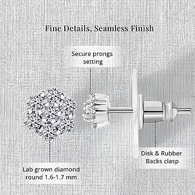 Luxuriant Lab Grown Diamond G SI 0.30 ctw Stud Earrings in Rhodium Over Sterling Silver