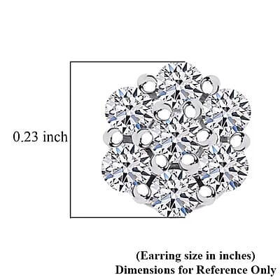 Luxuriant Lab Grown Diamond G SI 0.30 ctw Stud Earrings in Rhodium Over Sterling Silver