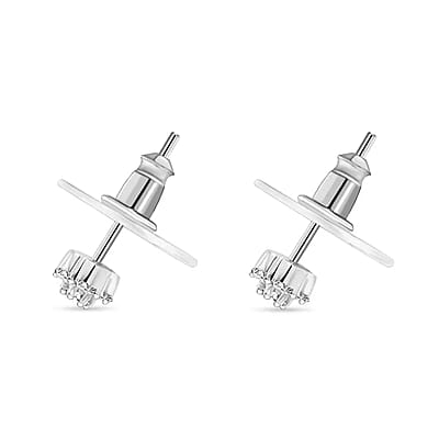 Luxuriant Lab Grown Diamond G SI 0.30 ctw Stud Earrings in Rhodium Over Sterling Silver