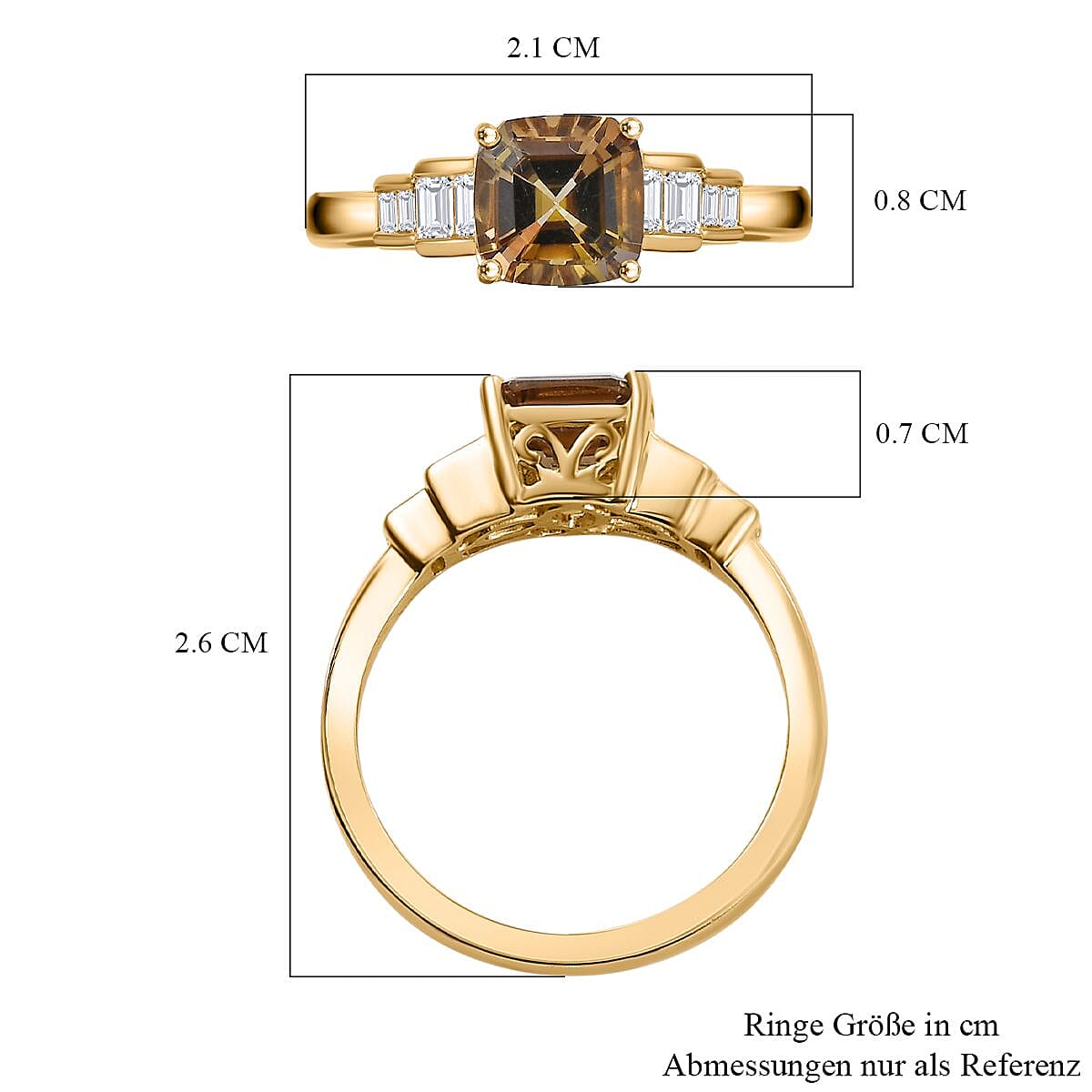 Luxoro AAA Golden Tanzanite and Diamond G-H I2 2.30 ctw Ring in 14K Yellow Gold (Size 11.5)
