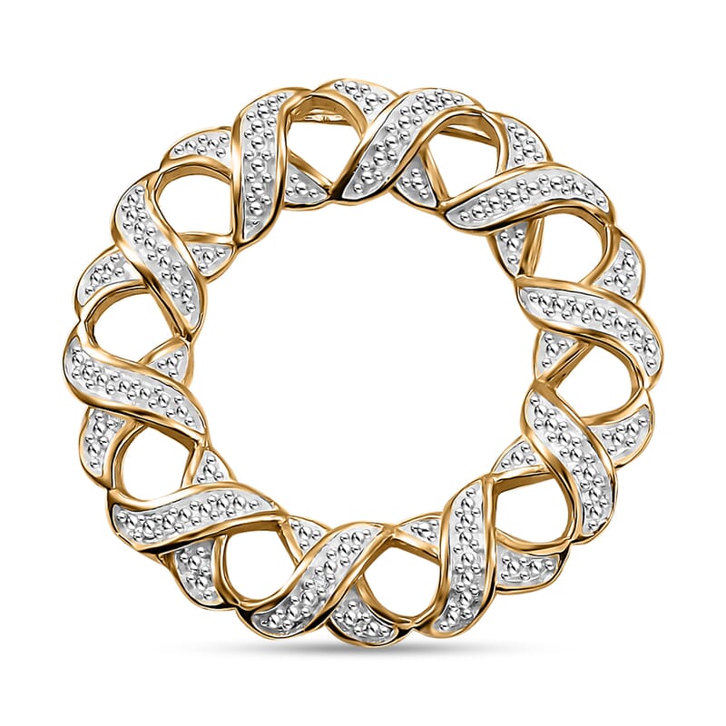Karis White Diamond Accent Circle Pendant without Chain in 18K YG Plated