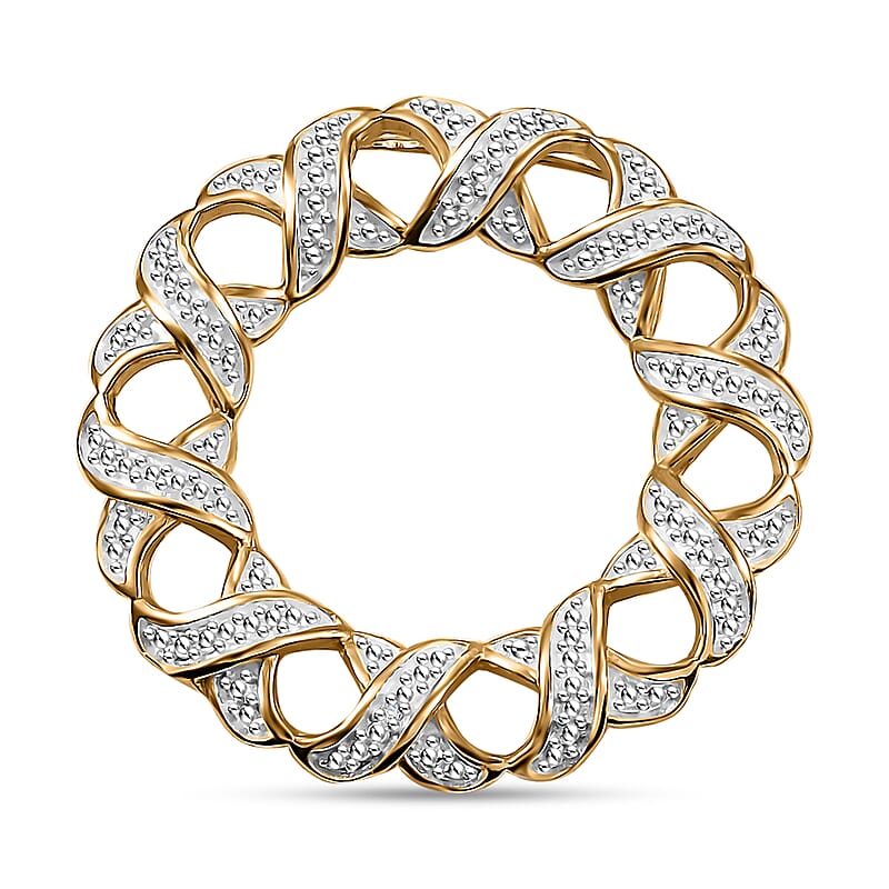 Karis White Diamond Accent Circle Pendant without Chain in 18K YG Plated