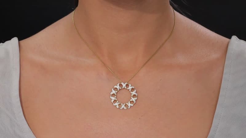 Karis White Diamond Accent Circle Pendant without Chain in 18K YG Plated