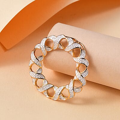 Karis White Diamond Accent Circle Pendant without Chain in 18K YG Plated