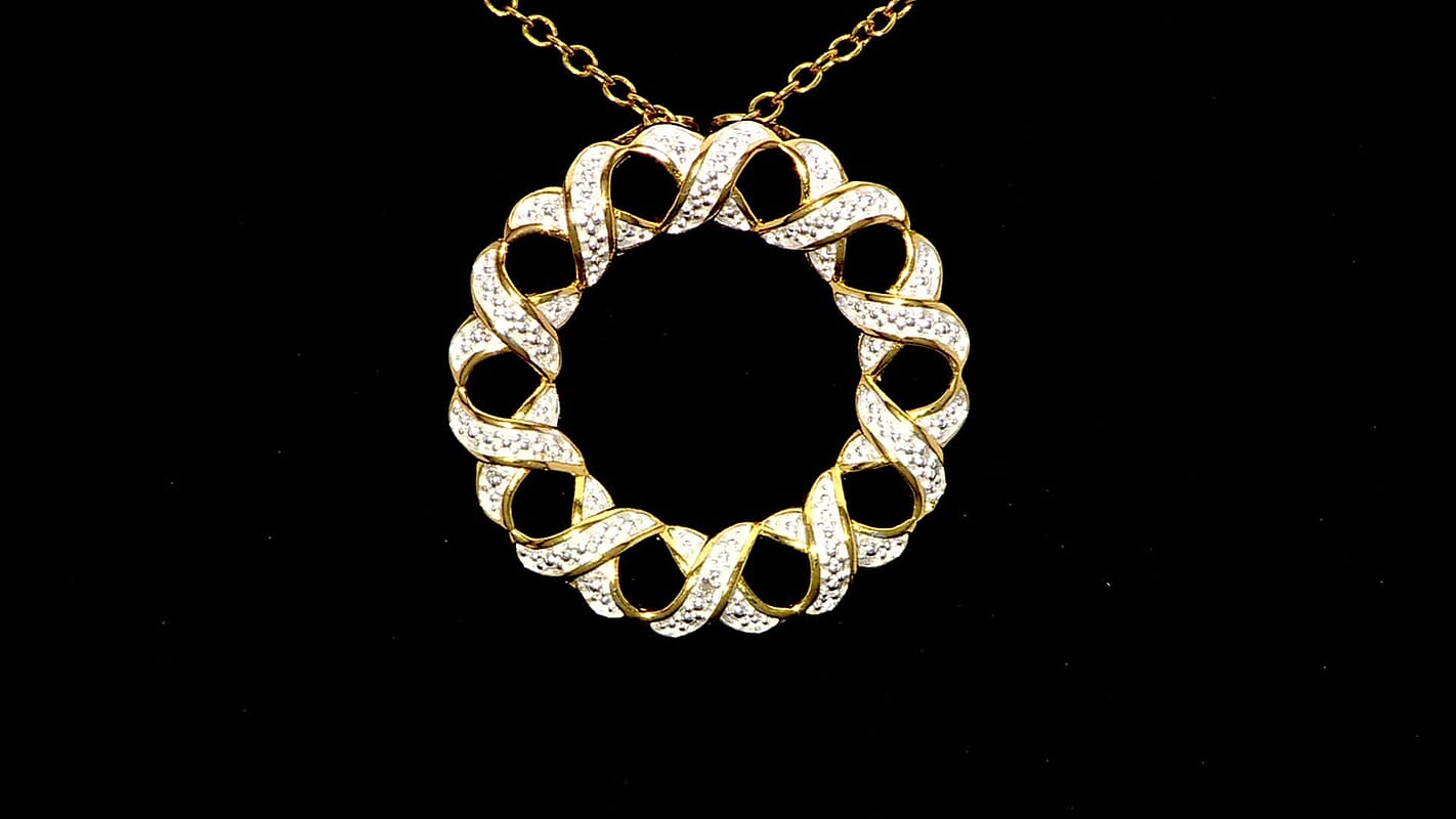 Karis White Diamond Accent Circle Pendant without Chain in 18K YG Plated