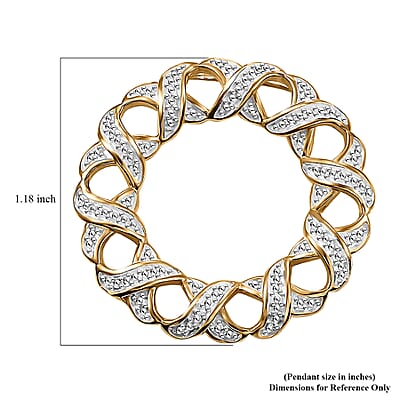 Karis White Diamond Accent Circle Pendant without Chain in 18K YG Plated