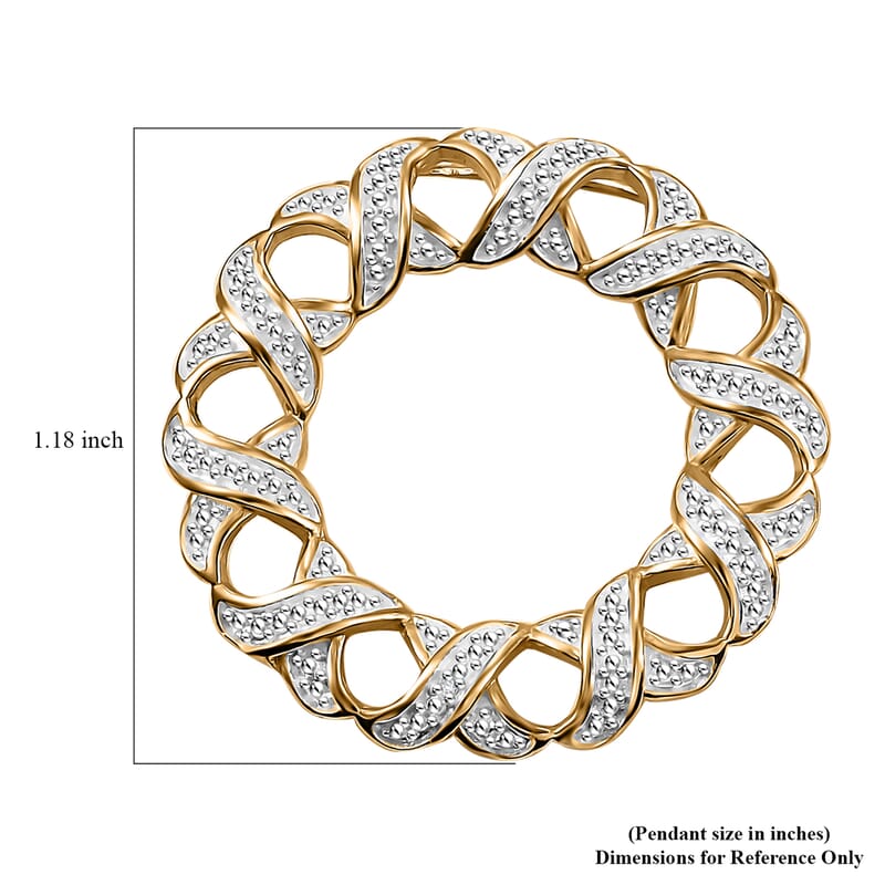 Karis White Diamond Accent Circle Pendant without Chain in 18K YG Plated