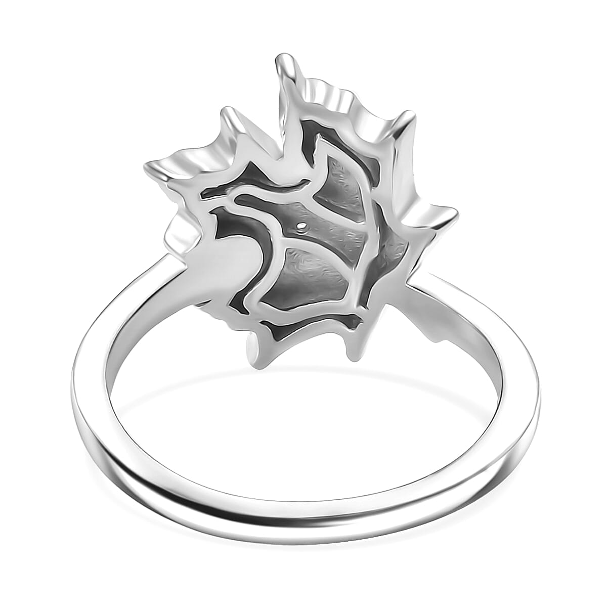 Karis White Diamond Accent Leaf Ring in Platinum Bond (Size 10.0)