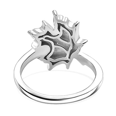 Karis White Diamond Accent Leaf Ring in Platinum Bond (Size 10.0)