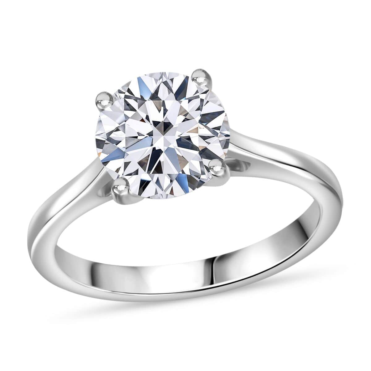 120 Facet Moissanite 1.90 ctw Solitaire Ring in 950 Platinum (Size 10.0) 4.50 Grams image number 0