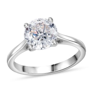 120 Facet Moissanite 1.90 ctw Solitaire Ring in 950 Platinum (Size 8.0) 4.50 Grams