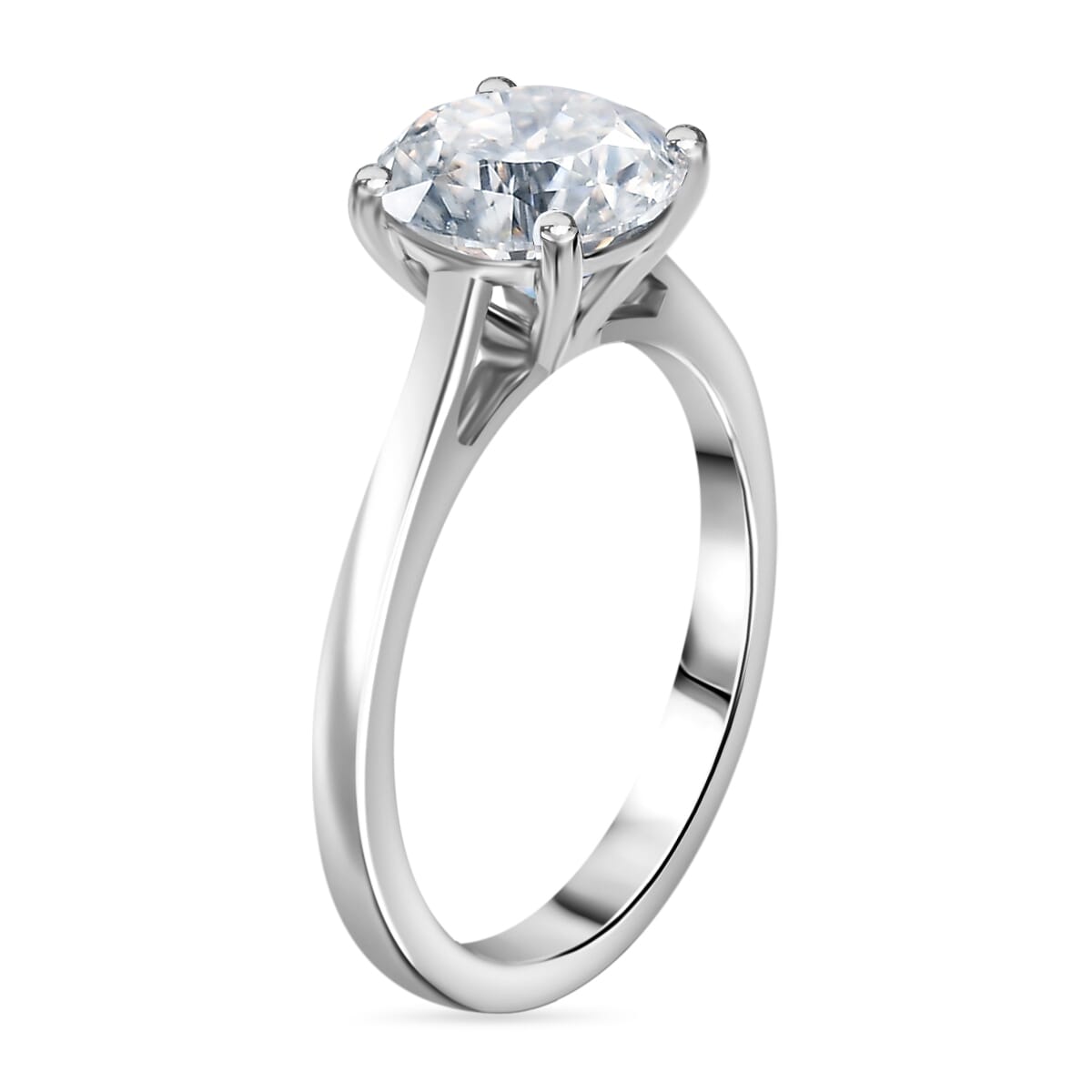 120 Facet Moissanite 1.90 ctw Solitaire Ring in 950 Platinum (Size 8.0) 4.50 Grams image number 3