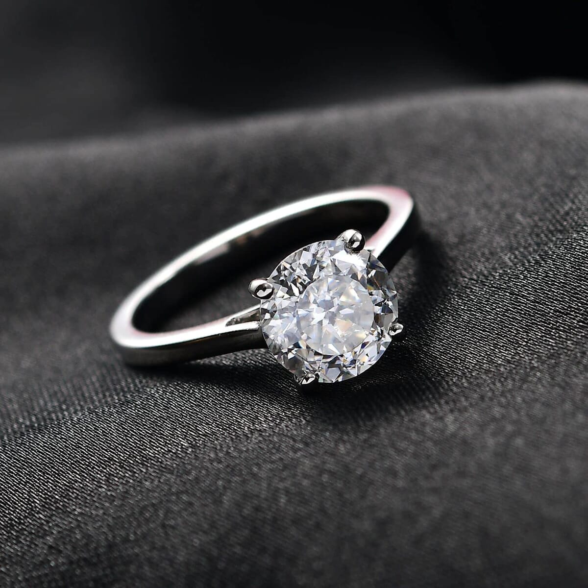 950 Platinum 120 Facet Moissanite (Rnd 8mm) Solitaire Ring (Size 8.5) 1.90 ctw image number 1